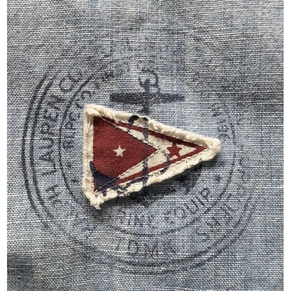 Vintage Rare Polo Ralph Lauren Yacht Club Flag Button Up Shirt Custom Fit Sz XL